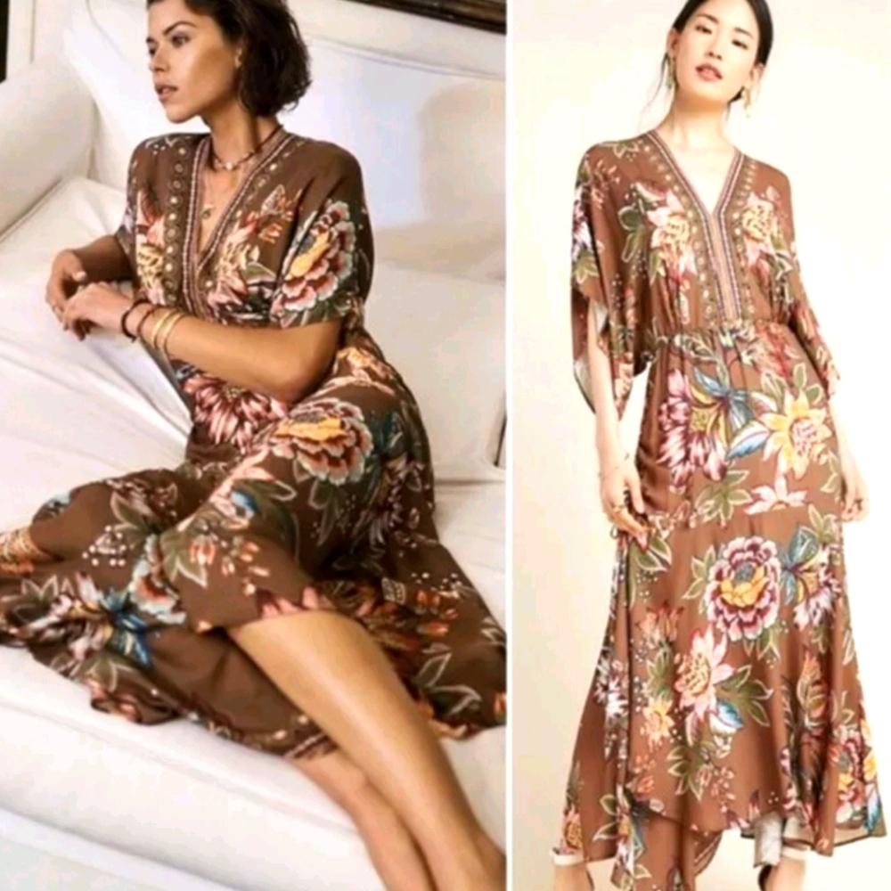 Anthropologie Farm Rio Valentina Maxi Dress